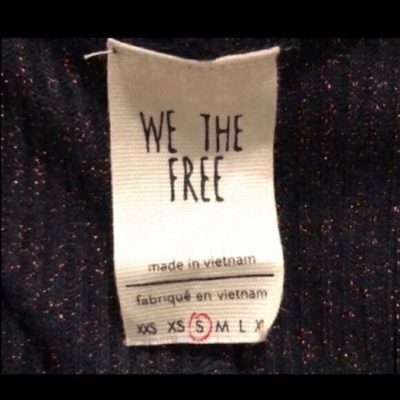 FREE PEOPLE NAVY SPARKLY CARDIGAN DUSTER S - Picture 5 of 5